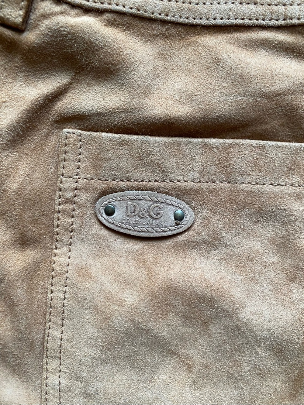 Dolce and Gabbana - Women's Tan Suede Skirt - Picture 5 of 8